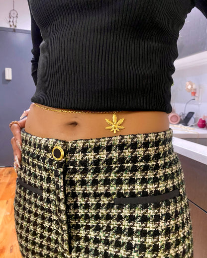 “Devil’s Lettuce" Marijuana Belly Chain