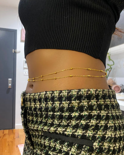 “Circles” Double stranded beaded belly chain