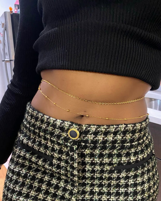 “Feel Good Inc” Double Stranded Belly Chain