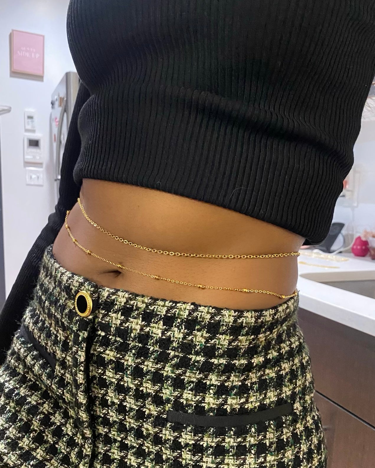 “Feel Good Inc” Double Stranded Belly Chain