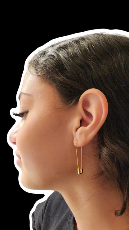 "A Milli" Safety Pin Earrings